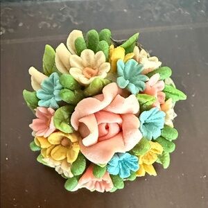 Pastel Floral Cluster Brooch - Pink & Multicolor Accents